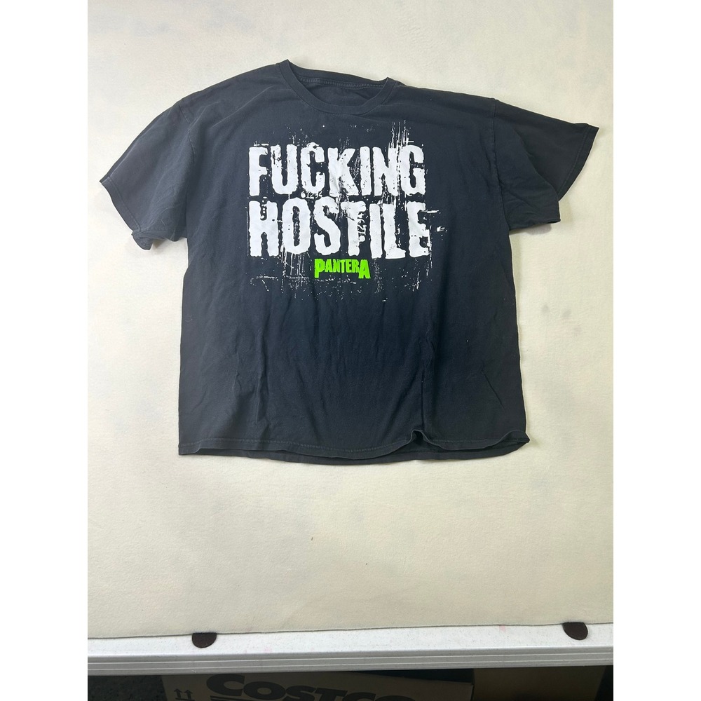 Pantera Fucking Hostile Graphic T-Shirt Mens XL Black Heavy Metal Band Tee